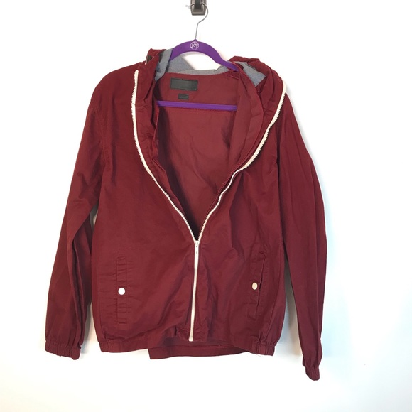 craft + flow Jackets & Coats Burgundy Zip Up Jacket Poshmark